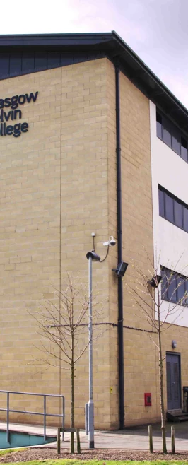 Exterior view of Glasgow Kelvin College Easterhouse Campus, showing the modern building and surrounding landscape. Exterior view of Glasgow Kelvin College Easterhouse Campus, showing the modern building and surrounding landscape.